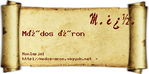 Módos Áron névjegykártya